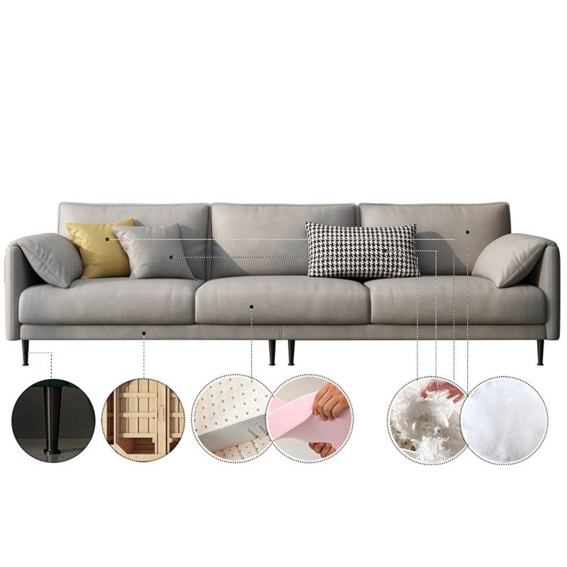 Faux Leather  Cushions Sofa Contemporary Pillow Top Arm Standard Sofa