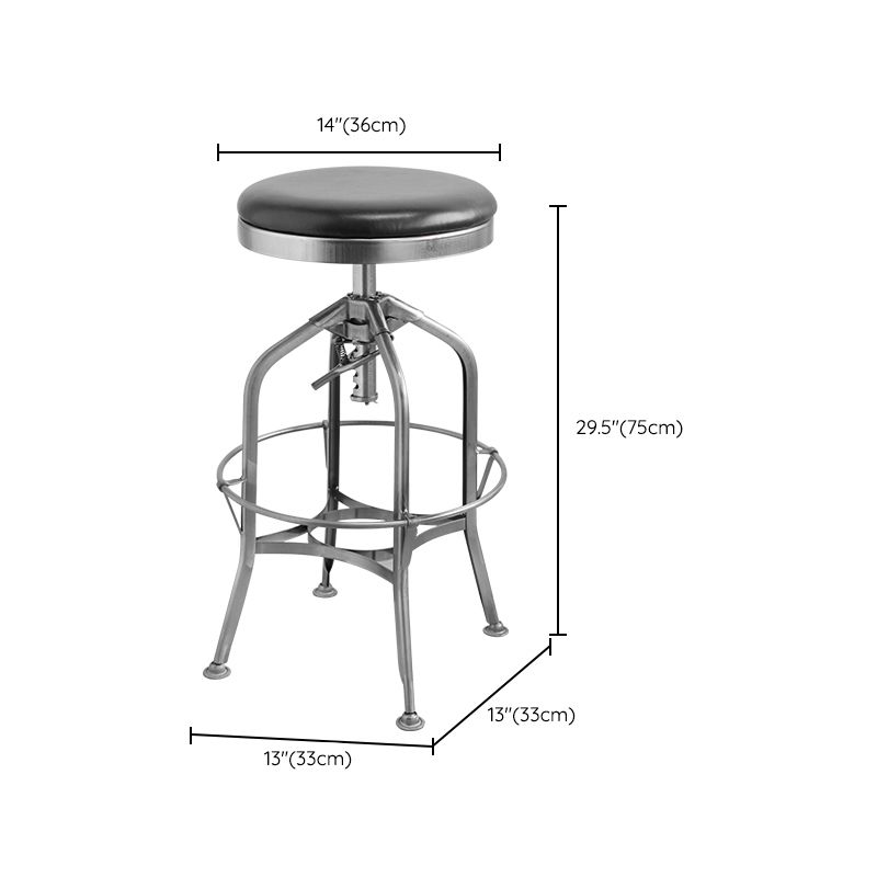 Industrial Metal Legs Bar Stools Indoor Faux Leather Counter Chair