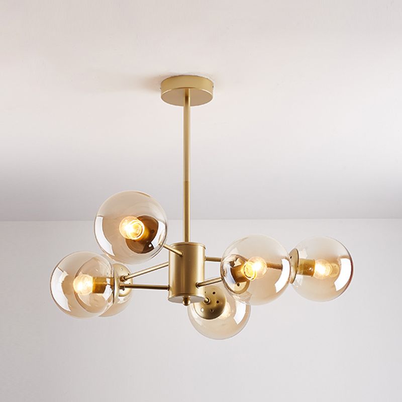 Contemporary Sphere Chandelier Lights Glass Chandelier Pendant Light for Living Room