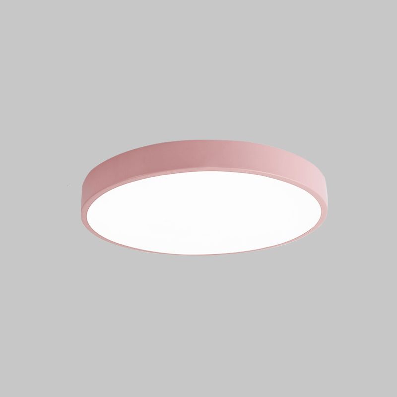 Metal Round Led Flush Mount Light Fixture Modern Style 1 Head Flush Ceiling Light