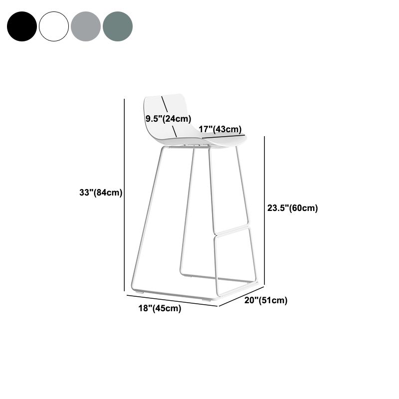 Scandinavian Low Back Counter Stool Plastic Armless Counter Chair
