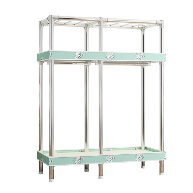 Contemporary Wardrobe Armoire with Shelves Steel Wardrobe Closet