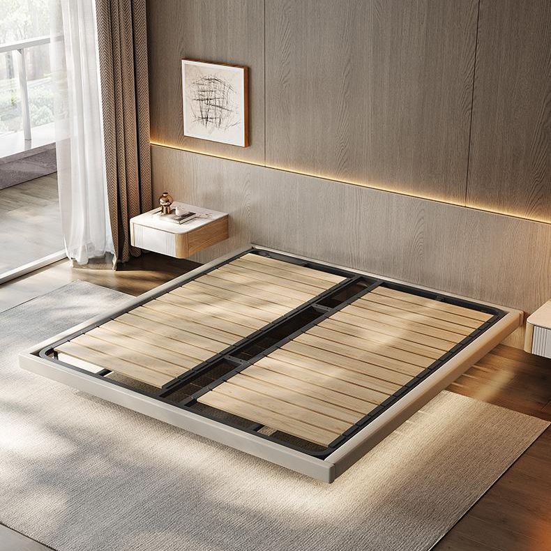 Beige Platform Bed Contemporary Platform Bed Frame Wood and Upholstered