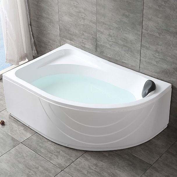 Modern White Corner Bath Acrylic Center-Back Soaking Bathtub