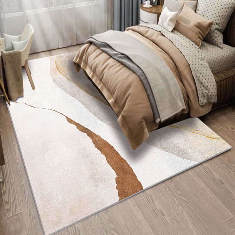 Tapis Beige élégant, bloc de couleurs, en Polyester, avec envers antidérapant, pour la décoration de la maison
