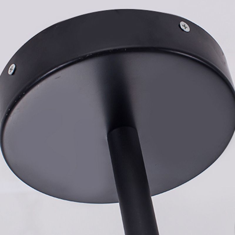 Lámparas colgantes negras de araña de metal nórdica con sombra de vidrio para sala de estar