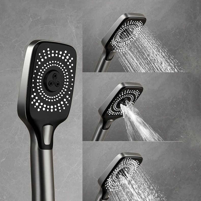 Wall Mounted Modern Square Metal  Shower Brass Shower Head Shower Faucet in Gray