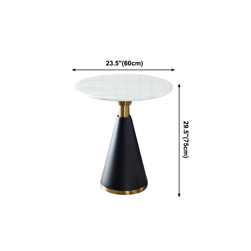 Round Stone Dining Table Traditional Luxury Dining Room Collection with Pedestal Base