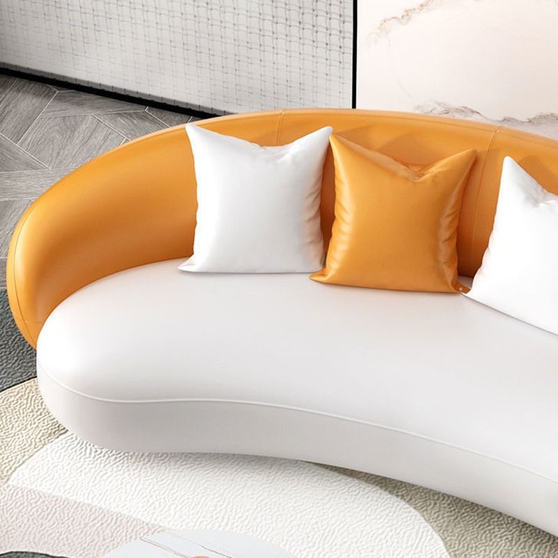 Contemporary Curved Sofa for Apartment with Tuxedo Arm Sofa 35.43" Wide