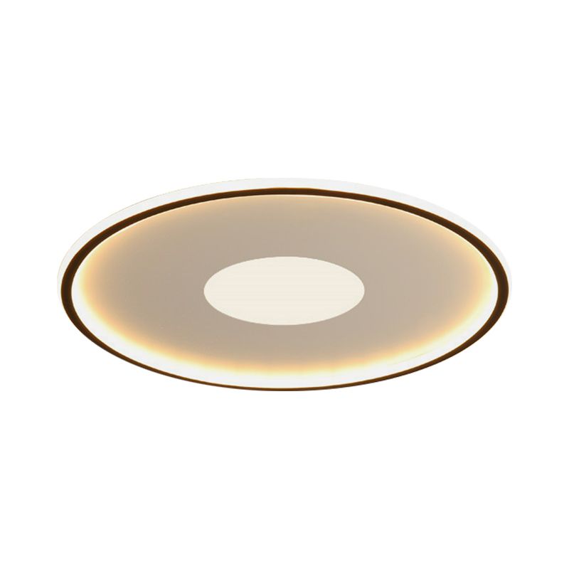 Disk-Shaped Ultrathin Ceiling Lighting Minimalist Acrylic Black/Gold LED Flush Mount for Bedroom, 12"/19.5"/23.5" Dia