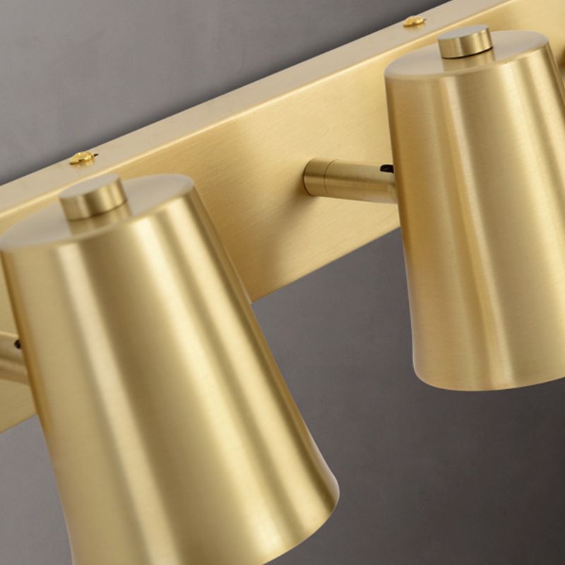 Modern Mirror Front Light Gold Vanity Light with Metal Shade for Bathroom