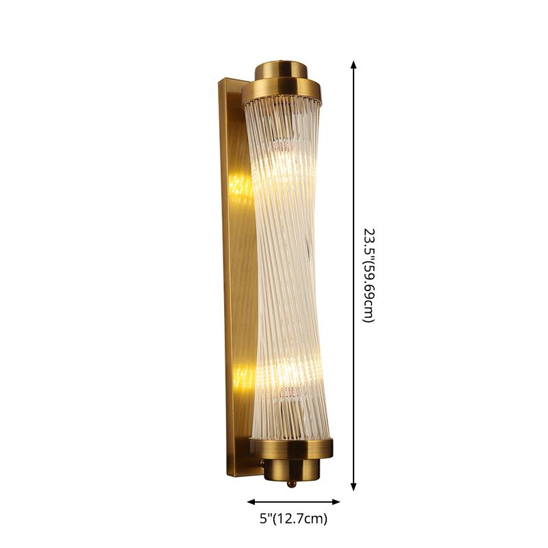 Contemporary Sconce Light Fixture Gold Shaded Wall Light Fixture with Crystal Shade