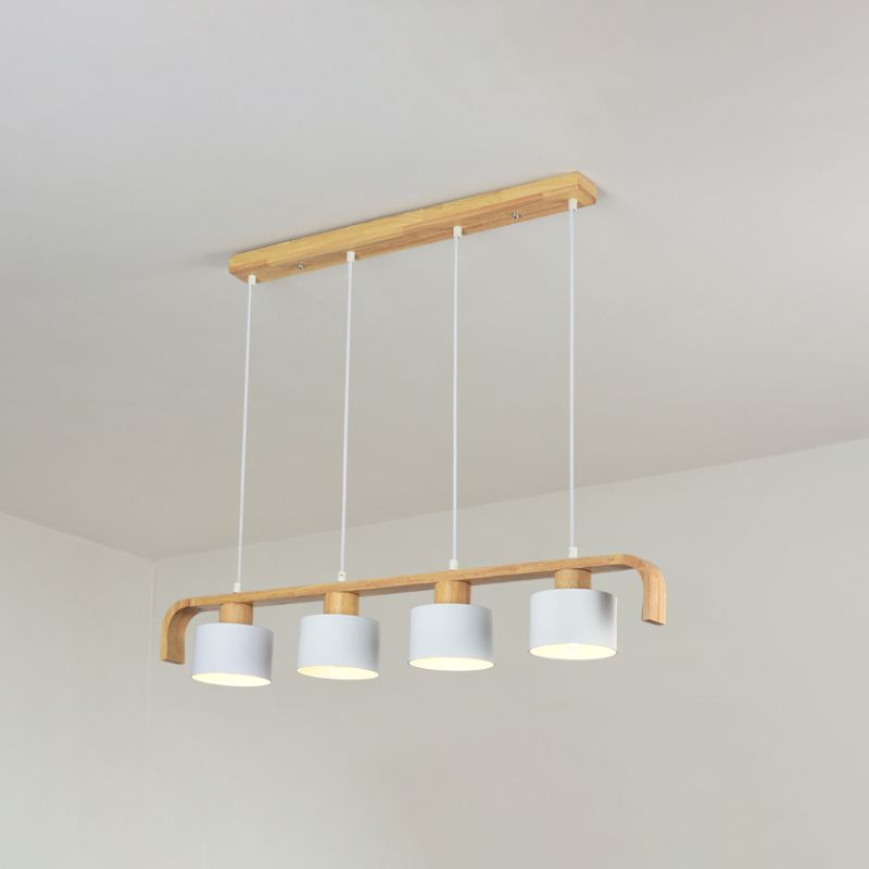 Metal Drum Shade Island Light 3/4 Heads Nordic Simple Chandelier Light for Dining Room Kitchen