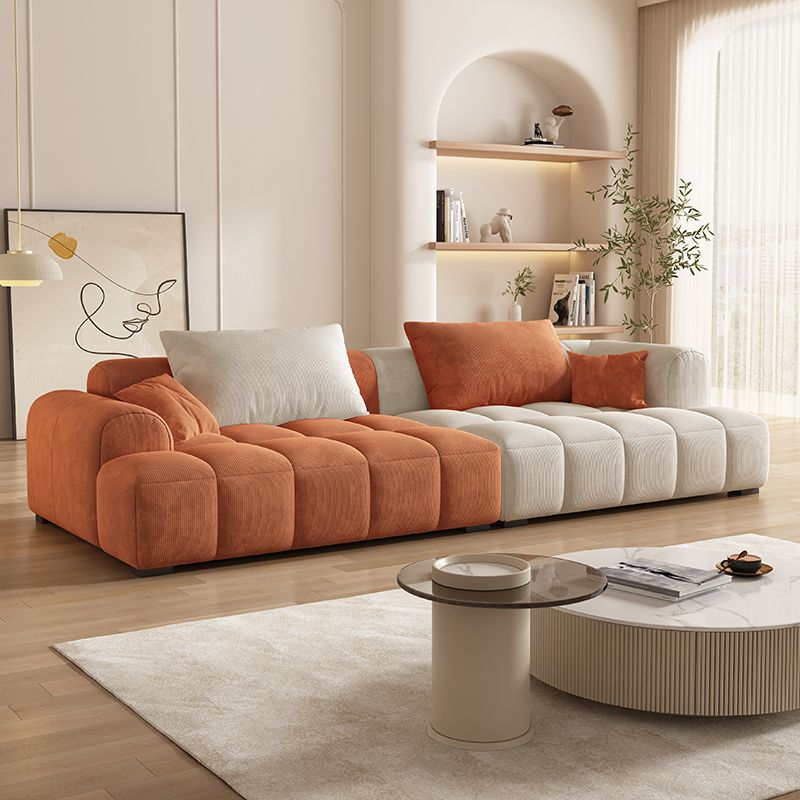 Contemporary Flannel Seating Living Room Loveseat with Pillows