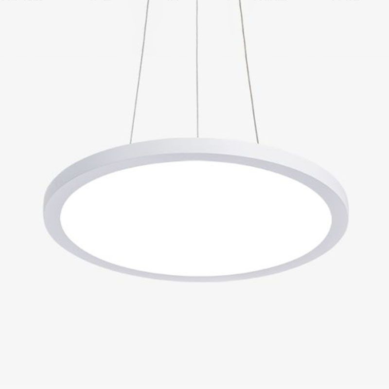 Round Chandelier Pendant Light Contemporary Acrylic Office LED Hanging Light in White
