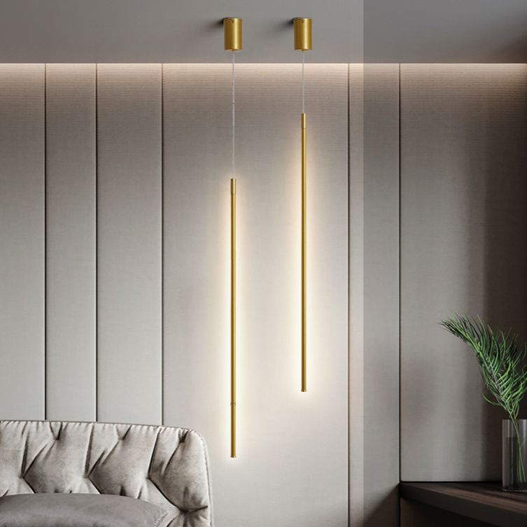 Cylinder Shape Pendants Lights Style Contemporary Metal Lampes suspendues en métal