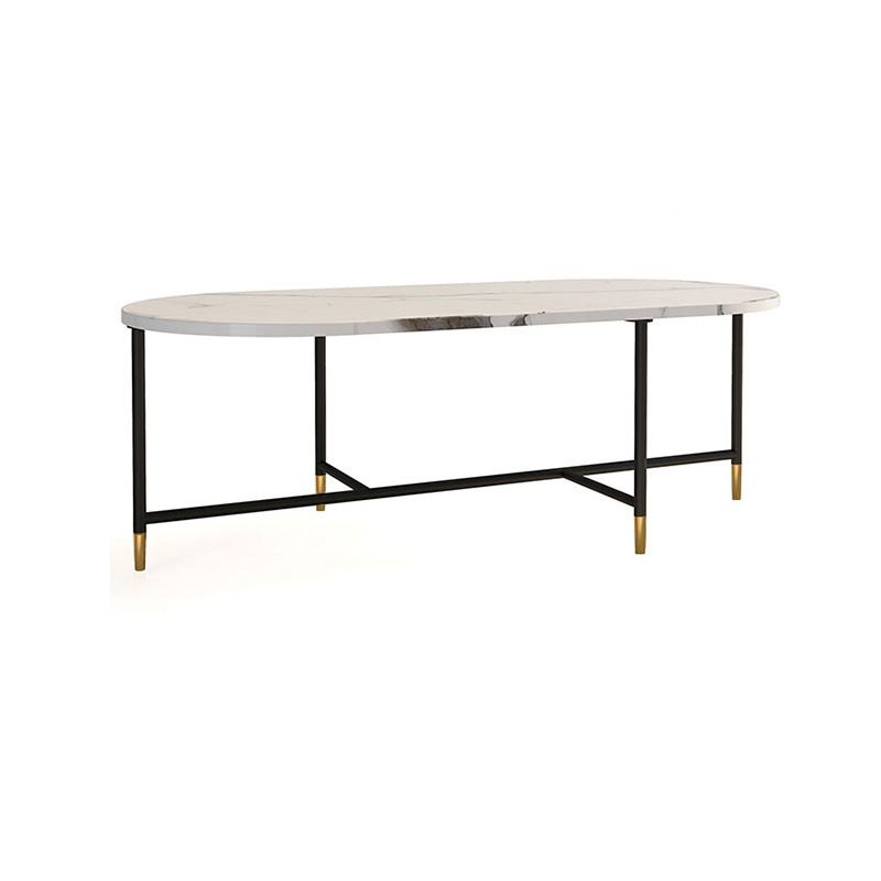 Round Marble Top Coffee Table Glam 4 Legs Coffee Cocktail Table