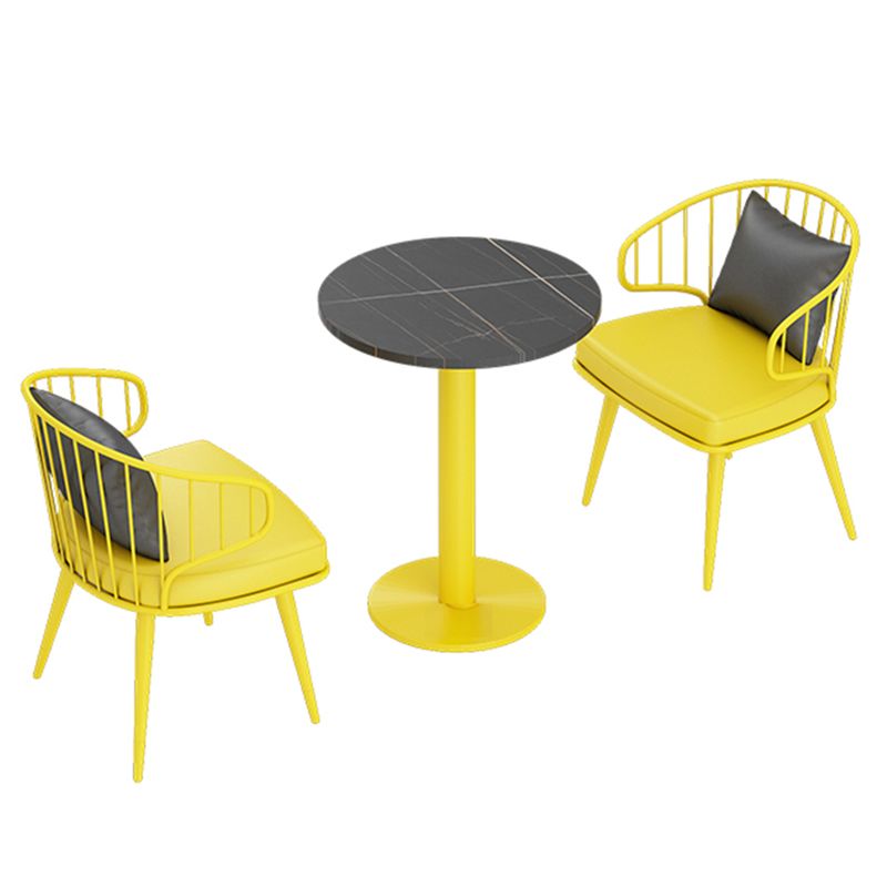 Colección de comedor de estilo industrial Mesa de comedor de piedra para comedor