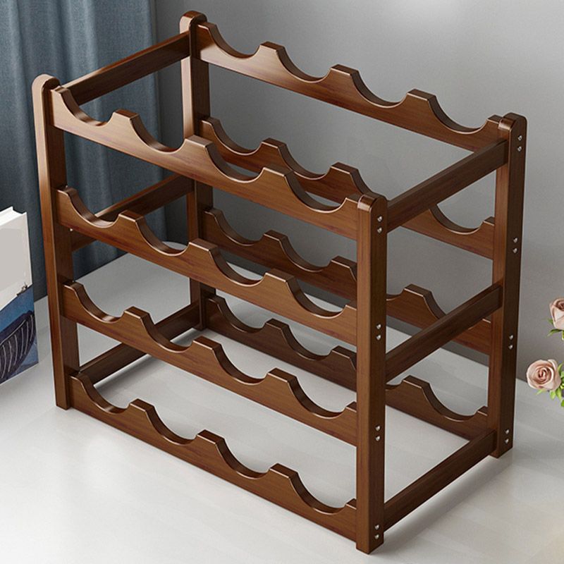 Countertop Modern Wine Rack Solid Wood Wine Bottle Rack for Living Room