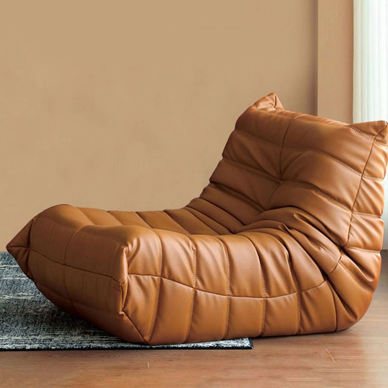 40" Wide Contemporary Sofa Leather Tufted Split-Back Stationary Seating