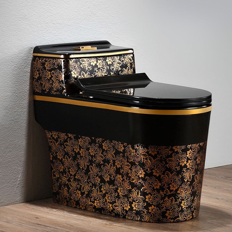 Traditional Floor Mounted Toilet All In One Porcelain Siphon Jet Flush Toilet