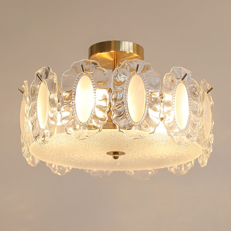 Modern Ceiling Light Simple Glass Flush Mount Light Fixture for Sitting Room