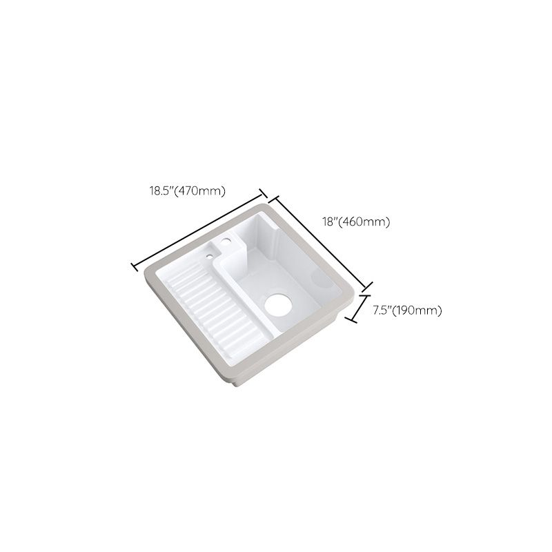 Modern Bathroom Sink Porcelain Rectangular Undermount Bathroom Sink with Pop-Up Drain