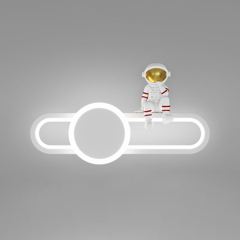 Nordic Style Iron Wall Light Ellipse Shape Wall Lamp for Children's Room (Included Doll)