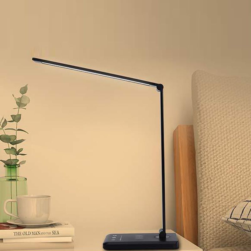 Lampada da tavolo a strisce in alluminio stile contemporaneo 1 lampada da tavolo a LED per camera da letto