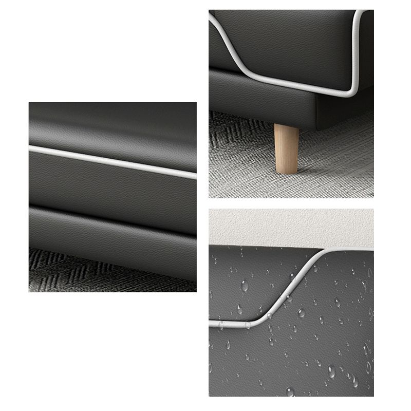 Contemporary Styled 33.46" Tall Sofa Bed Faux Leather Convertible Sofas