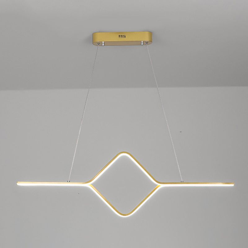 Linear Shape Island Pendant Modern Style Metal 2 Lights Island Lighting for Bedroom