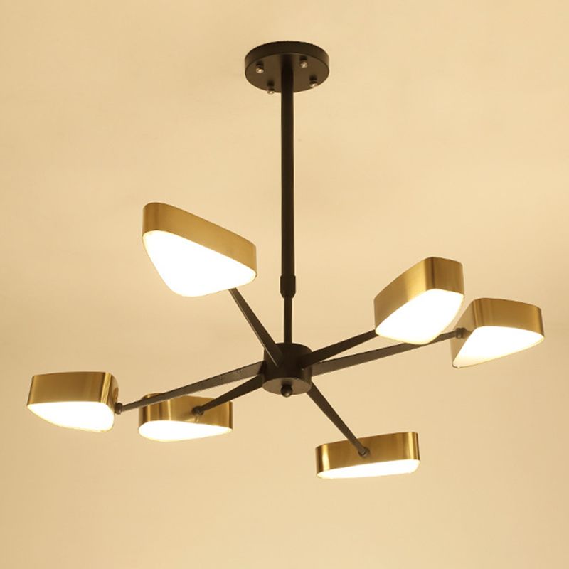 Moderno lampada lampadario triangolare in metallo soggiorno lampadario a pendente a led in oro