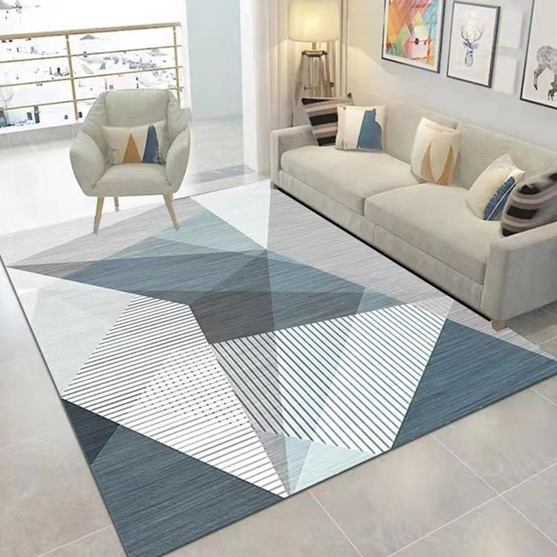 Funky Triangle Design Indoor Rug Individuality Modern Area Rug Polyester Anti-Slip Backing Carpet for Home Decoration