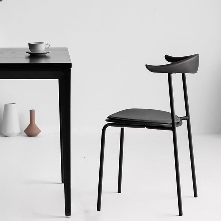 Minimalistische stijl Open achterkant Dining Side Chair Less Dining zijstoel voor huis (set van 2)