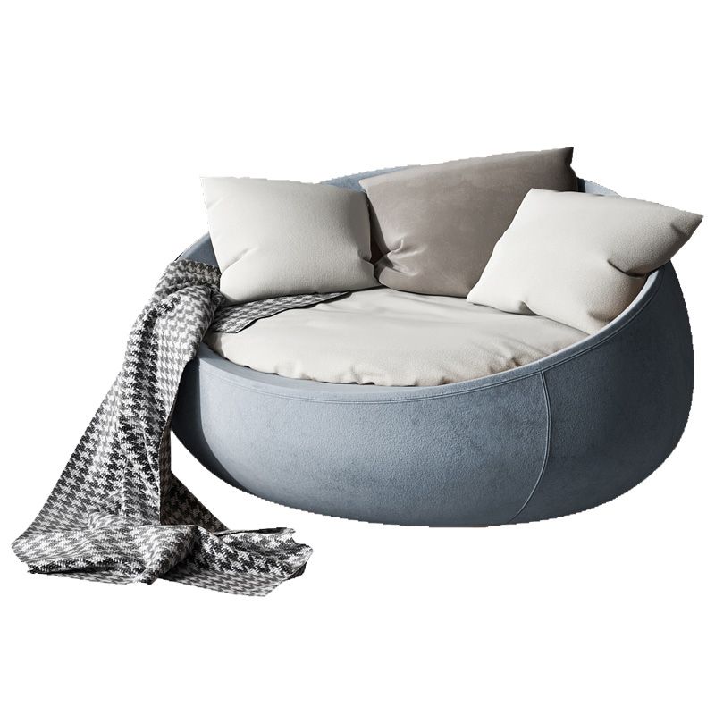 Solid Color Bedroom Cotton Removable Cushions Swivel Armless Accent Chair