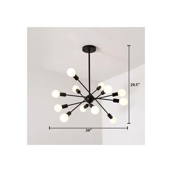 Lampadario a bulbo lampadario a sospensione in metallo vintage lampadario a sospensione in nero