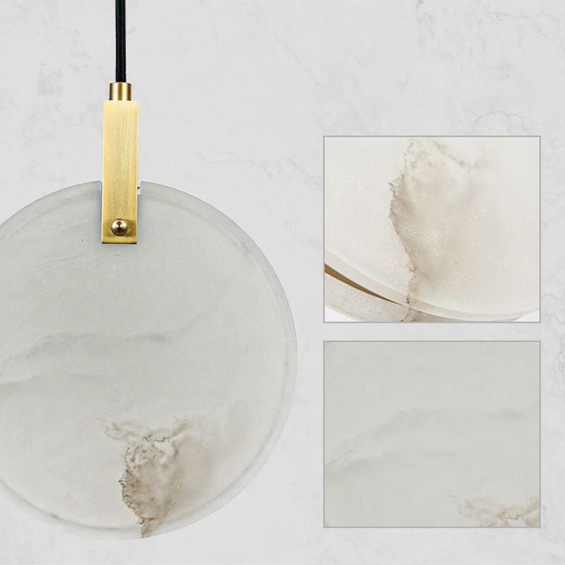 Marble Circular Shrow Lights Style moderne 1 Light Hanging Mount Fixture