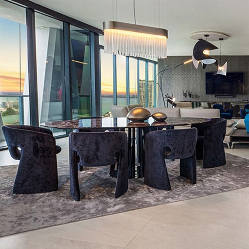 Mid-Century Modern Sled  Accent Armchair Fixed Back Arm Chair for Living Room