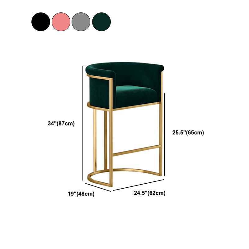 Low Back Footrest Bar Stools Scandinavian Fabric Barstool for Restaurant