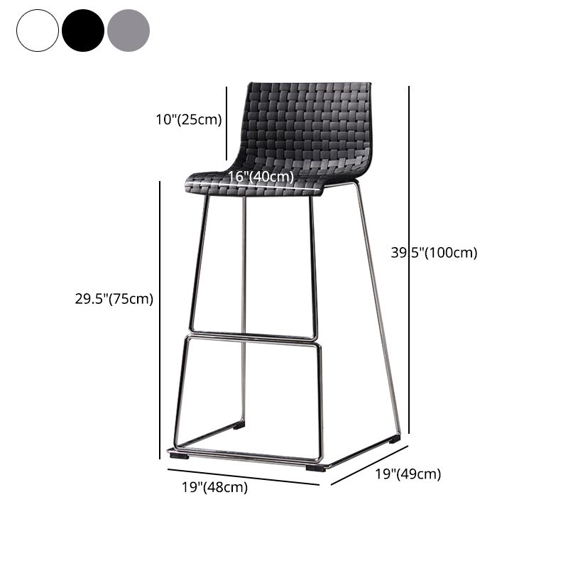 Modern Bar-stool Plastic Counter Bar Stool with Metal Legs for Kitchen