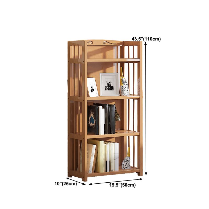 10" D Geometry Bamboo Bookshelf Modern Style Bookcase for Bedroom