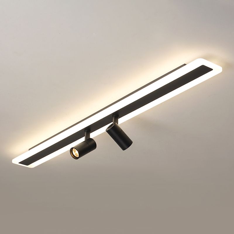 Geometry Shape LED Rail Ceiling Lamp Modern Simple Style Iron Flush Mount for Living Room