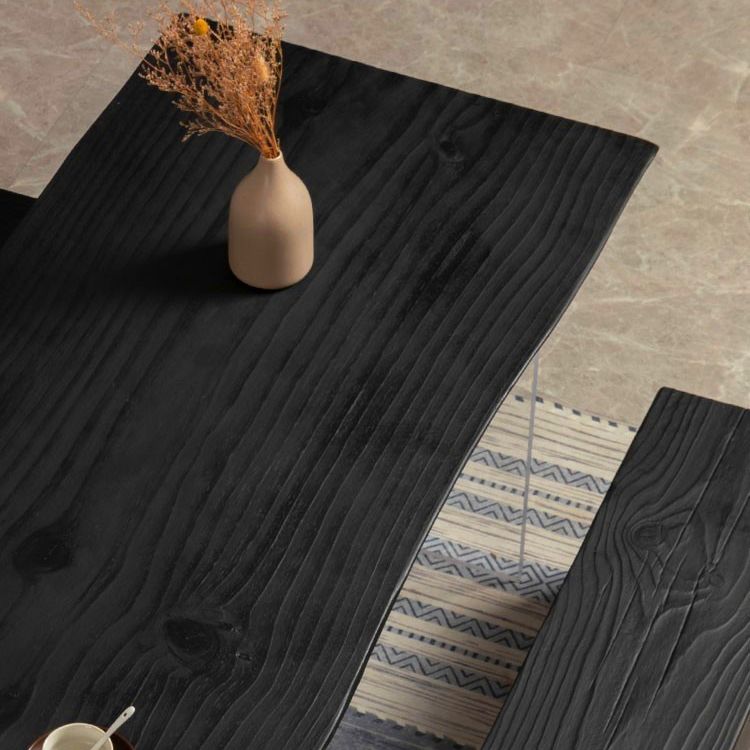 Modern Black Wood Dining Table Specialty Dining Table for Kitchen