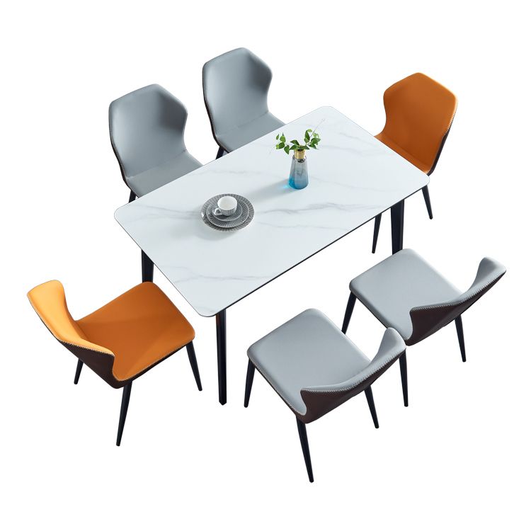 Modern Style Sintered Stone Dining Table with Rectangle Dining Table Sets with 4 Legs Table