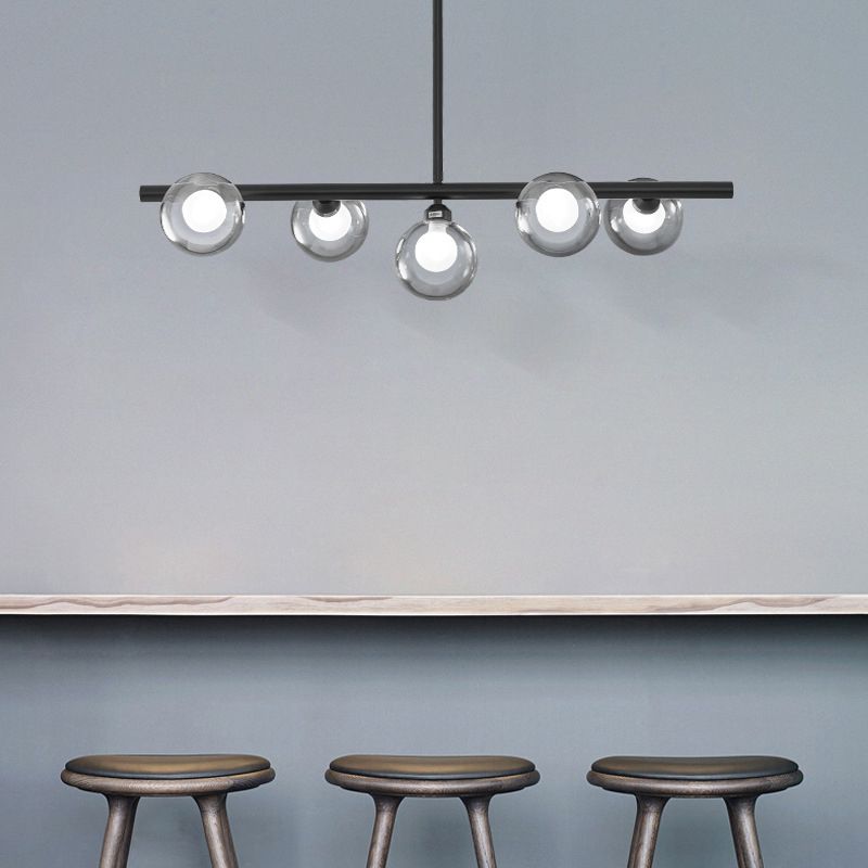 Simplicity Island Lighting Fixture Glass Shade Hanging Light for Dining Room