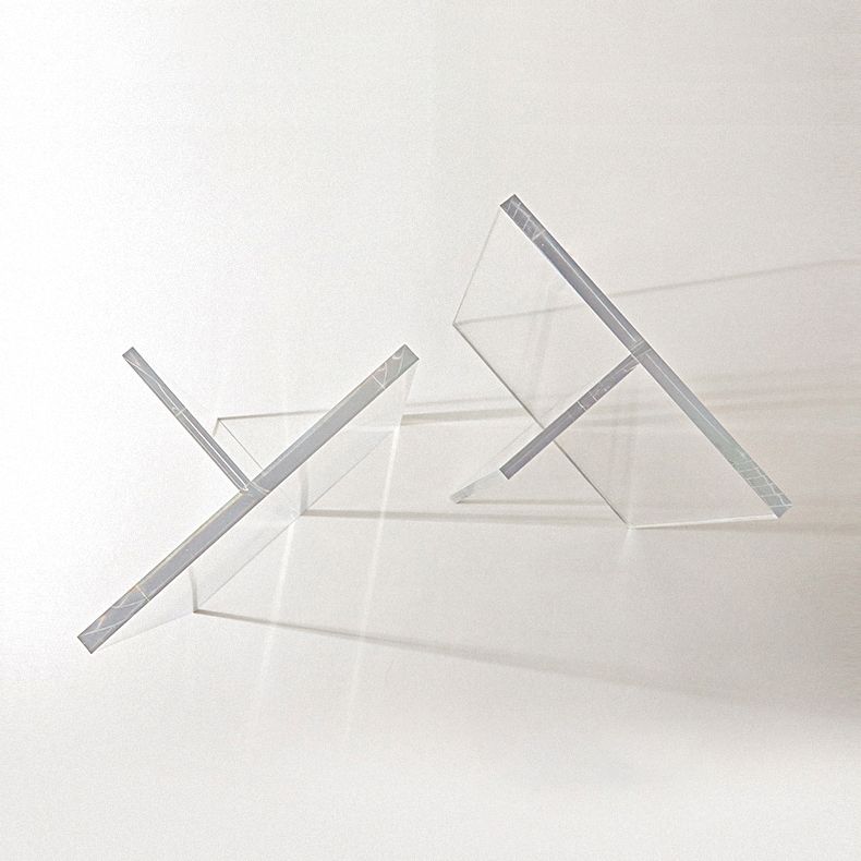 Contemporary White Rectangular Stone Dining Table with Acrylic Base