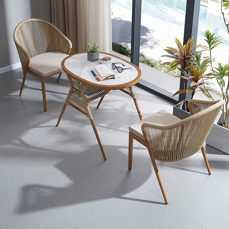 3 Pcs Bistro Set for Small Places Contemporary Bistro Table Set