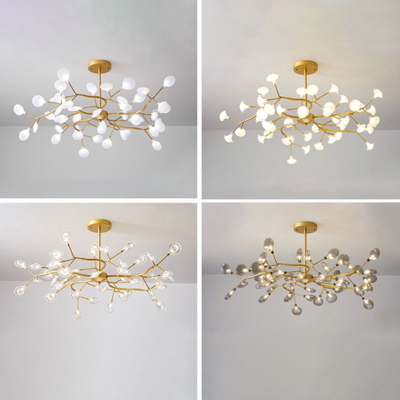 Luce a sospensione per lucciole in ferro battuto in moderna luce del soffitto regolabile radiale in stile conciso con ombra acrilica