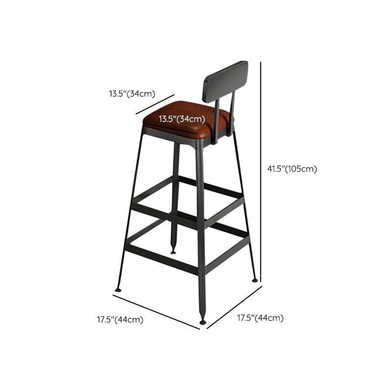 Contemporary Wood Barstools Armless Bar Stool with Metal Legs