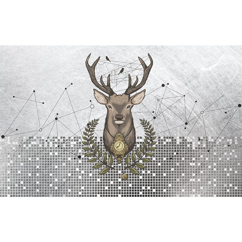 Washable Deer Wallpaper Murals Contemporary Non-Woven Wall Covering, Made to Measure